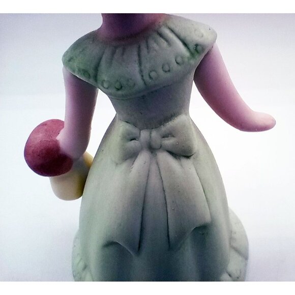 Enesco Birthday Girl Age 3 Brunette Green Dress Bisque Porcelain 1982 3.25" - Picture 10 of 15